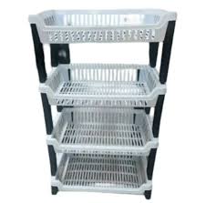 4-Storey Multipurpose Kitchen Storage Rack for Dishes, Cutlery, and Fruits – Durable Space-Saving Organizer for Home, Countertop, and Pantry