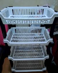 4-Storey Multipurpose Kitchen Storage Rack for Dishes, Cutlery, and Fruits – Durable Space-Saving Organizer for Home, Countertop, and Pantry