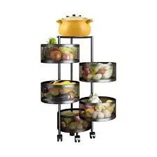 THE BEST 4-Layer Strong Fruit Rack Durable Space-Saving Kitchen and Home Organizer for Vegetables Fruits and Essentials with Sturdy Metal Frame and Easy Assembly