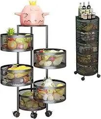 THE BEST 4-Layer Strong Fruit Rack Durable Space-Saving Kitchen and Home Organizer for Vegetables Fruits and Essentials with Sturdy Metal Frame and Easy Assembly