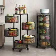 THE BEST 4-Layer Strong Fruit Rack Durable Space-Saving Kitchen and Home Organizer for Vegetables Fruits and Essentials with Sturdy Metal Frame and Easy Assembly