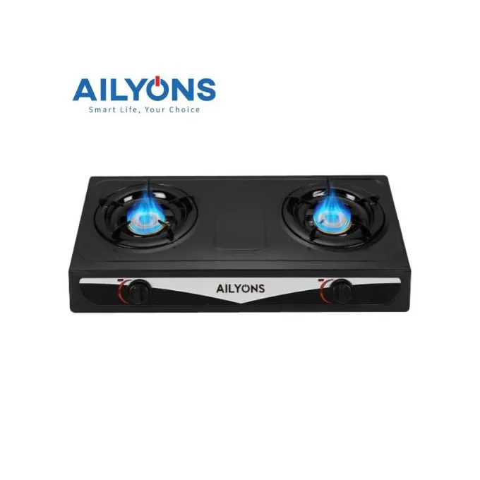 AILYONS Table Top Stainless Steel 2 Burner Gas Cooker – Compact, Durable & Energy-Efficient Kitchen Appliance for Home Cooking, Safe and Stylish Design for Everyday Use