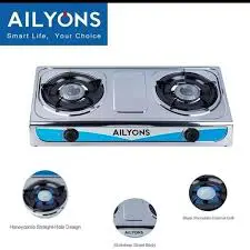 AILYONS Stainless Steel Two Burner Gas Stove with Auto Ignition – Durable Cooktop for Home, Kitchen, Efficient Cooking, Energy-Saving Gas Cooker with Sleek Design