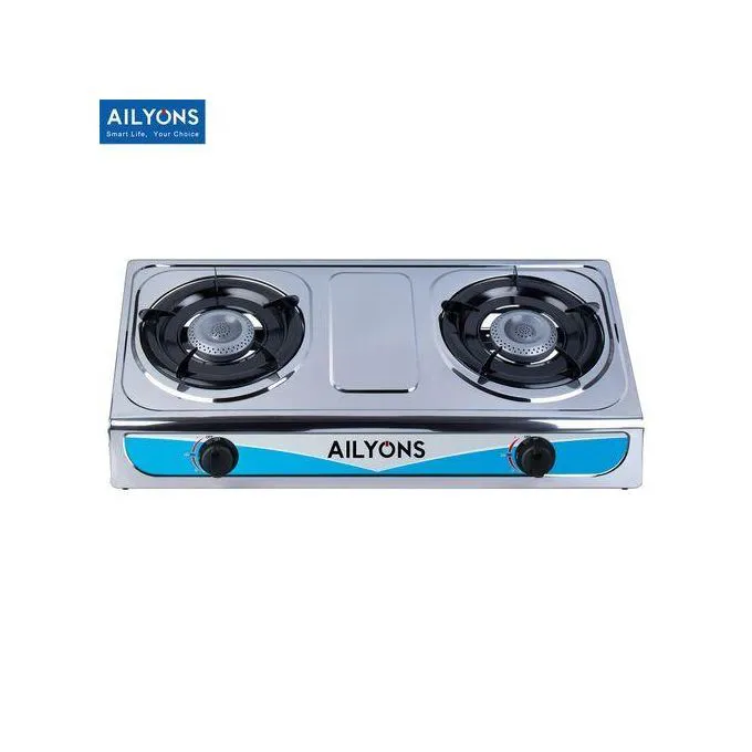 AILYONS Stainless Steel Two Burner Gas Stove with Auto Ignition – Durable Cooktop for Home, Kitchen, Efficient Cooking, Energy-Saving Gas Cooker with Sleek Design