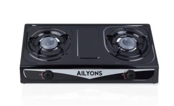AILYONS GS013-3 Stainless Steel Double Burner Gas Cooker Table Top Stove – Efficient, Durable & Sleek Kitchen Solution for Homes, Apartments & Small Cooking Spaces