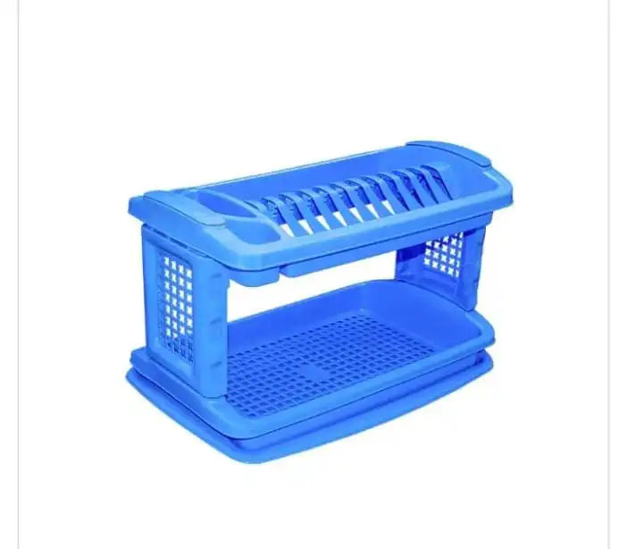 Kenpoly Double Decker Dish Rack No. 2 – High-Quality Plastic Kitchen Drying Stand with Space-Saving Two-Tier Design for Plates, Cups & Utensils
