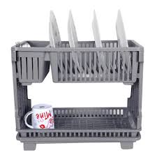Kenpoly Double Decker Dish Rack No. 2 – High-Quality Plastic Kitchen Drying Stand with Space-Saving Two-Tier Design for Plates, Cups & Utensils