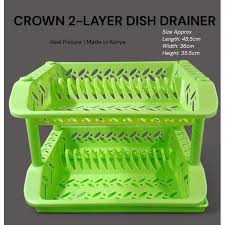 Kenpoly Double Decker Dish Rack No. 2 – High-Quality Plastic Kitchen Drying Stand with Space-Saving Two-Tier Design for Plates, Cups & Utensils