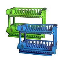 Kenpoly Double Decker Dish Rack No. 2 – High-Quality Plastic Kitchen Drying Stand with Space-Saving Two-Tier Design for Plates, Cups & Utensils