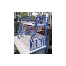 Kenpoly Double Decker Dish Rack – Two-Tier Heavy Duty Plastic Utensil & Dish Organizer for Kitchen, Household Storage, Compact & Durable Space-Saving Solution