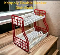 Kenpoly 2-Layer Stainless Steel Dish Rack – Space-Saving Kitchen Organizer for Plates, Cups, Utensils & Easy Drying with Durable, Rust-Resistant Construction