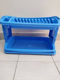 Kenpoly Quality Double Decker Dish Rack – Sturdy, Spacious Kitchen Organizer for Plates, Cups, Bowls & Utensils, Durable Plastic Design for Efficient Drying and Tidy Counters