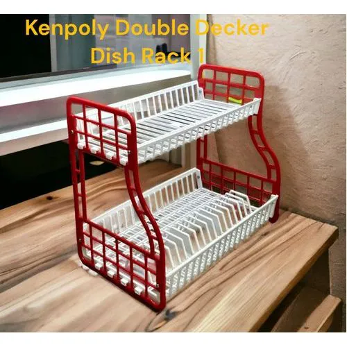 Kenpoly 2-Layer Stainless Steel Dish Rack – Space-Saving Kitchen Organizer for Plates, Cups, Utensils & Easy Drying with Durable, Rust-Resistant Construction