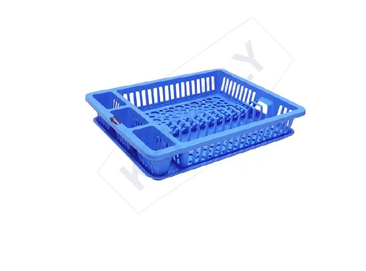 Kenpoly Dish Rack No 3 with Tray – Durable Plastic Kitchen Organizer for Plates, Cups & Utensils, Space-Saving, Easy to Clean and Perfect for Home Kitchens