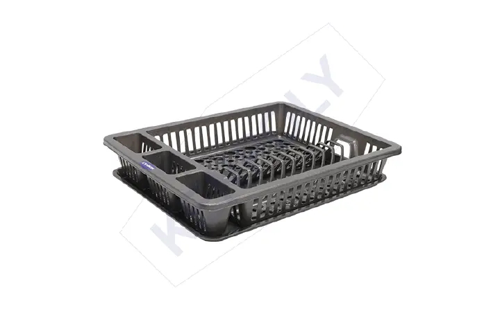Kenpoly Dish Rack No 3 with Tray – Durable Plastic Kitchen Organizer for Plates, Cups & Utensils, Space-Saving, Easy to Clean and Perfect for Home Kitchens