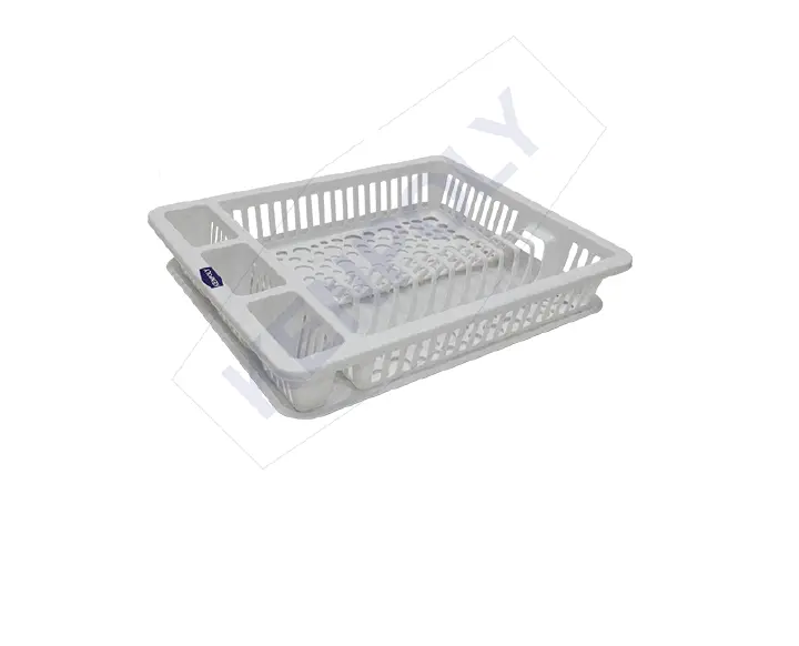 Kenpoly Dish Rack No 3 with Tray – Durable Plastic Kitchen Organizer for Plates, Cups & Utensils, Space-Saving, Easy to Clean and Perfect for Home Kitchens