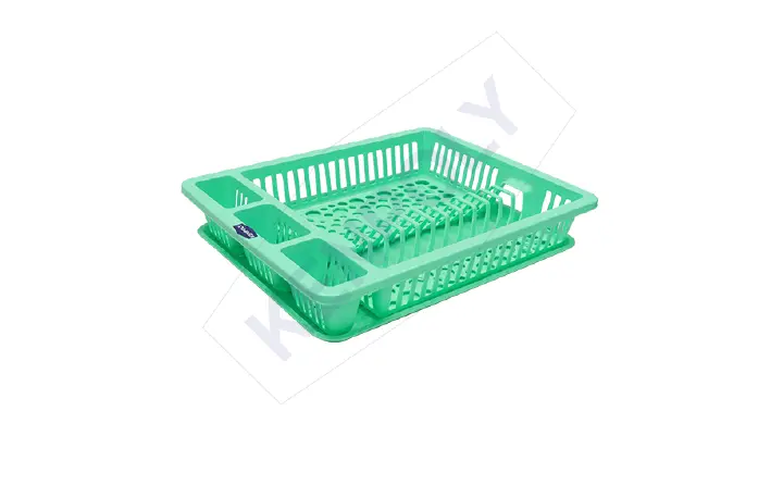Kenpoly Dish Rack No 3 with Tray – Durable Plastic Kitchen Organizer for Plates, Cups & Utensils, Space-Saving, Easy to Clean and Perfect for Home Kitchens