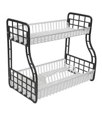 Kenpoly Double Decker Dish Rack – 2-Tier Stainless Steel Kitchen Organizer for Plates, Cups & Utensils, Durable, Space-Saving, Perfect for Home & Apartment Kitchens