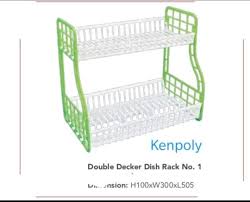 Kenpoly Double Decker Dish Rack – Two-Tier Heavy-Duty Plastic Utensil Organizer for Kitchen, Plates, Bowls & Cups, Efficient Space-Saving Storage Solution for Households