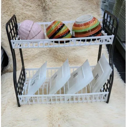 Kenpoly Double Decker Dish Rack – Spacious, Durable Kitchen Organizer for Plates, Bowls, Cups & Utensils, Perfect for Countertops, Cabinets & Efficient Dish Drying