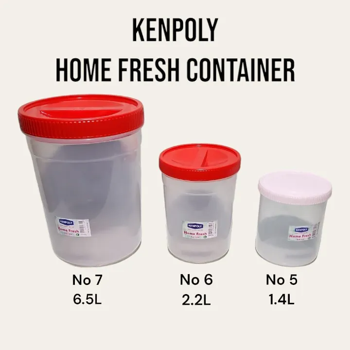 3pcs Kenpoly Kitchen Storage Containers Set – Airtight, Durable Food Storage for Home, Pantry & Refrigerator, 1.4L, 2.2L, 6.5L Capacity