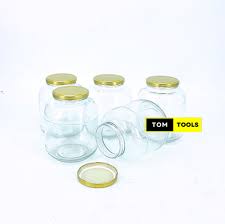 5 PIECES 230ml Glass Milly Storage Jar with Airtight Lid – Clear Mini Food Grade Glass Container for Spices, Honey, Jam, Peanut Butter, Snacks & Kitchen Storage