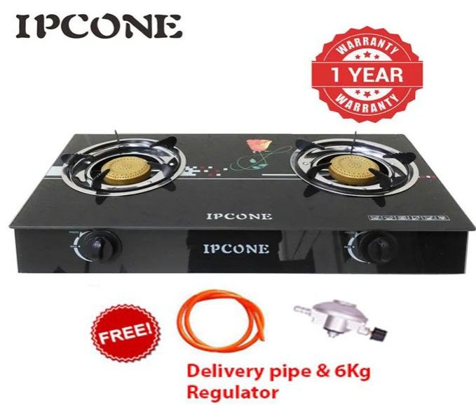 Ipcone 2 Burner - Glass Top Gas Cooker