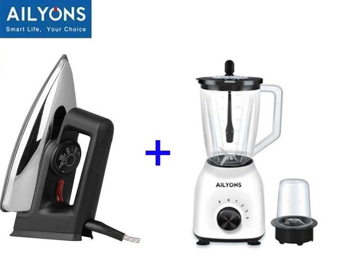 AILYONS HD-199A  Dry Iron Box + 1.5L Ailyons 2 In 1 Blender