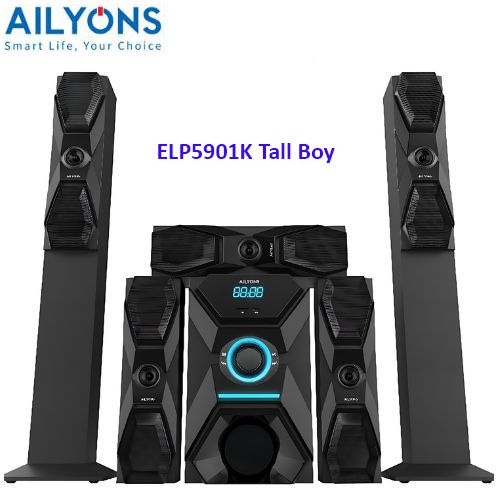 AILYONS ELP5901K - 5.1CH Tall Boy Multimedia Speaker  System With Bluetooth (1YR WRTY)