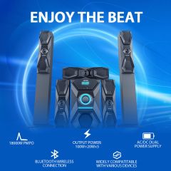 AILYONS ELP5901K - 5.1CH Tall Boy Multimedia Speaker  System With Bluetooth (1YR WRTY)