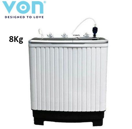 VON 8Kg Semi Automatic Twin Tub Washing Machine