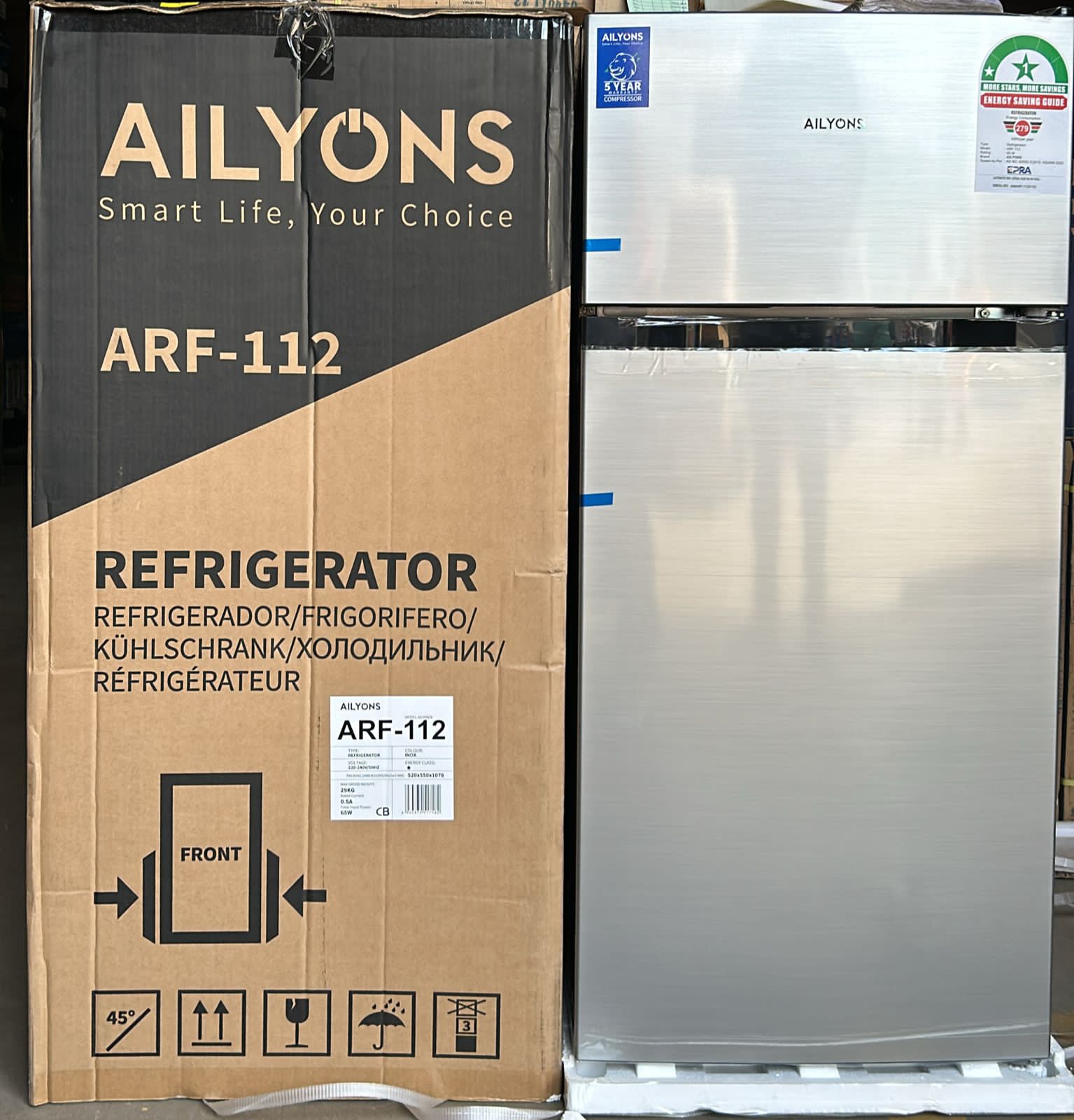 AILYONS 112L Double Door Fridge