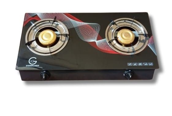 Eurochef  Double Burner Glass Top Gas Cooker