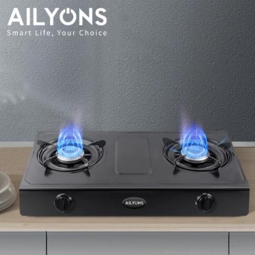 AILYONS Gas Cooker Double Burner Stainless Steel Cooktop