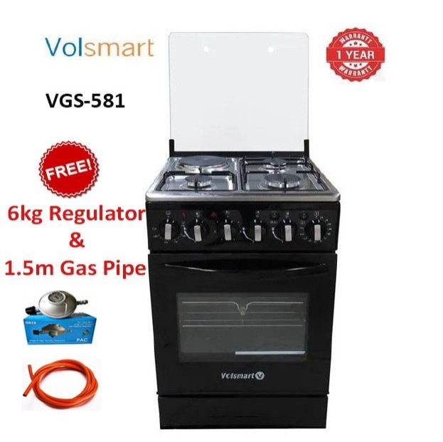 VOLSMART 50x50, 3G + 1E, Electric Oven Free Standing Cooker