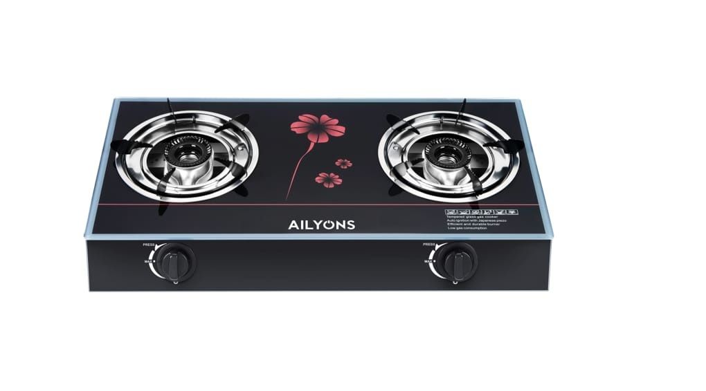 [ NEW MODEL] AILYONS GS025,  2 Burner - Glass Top Gas Cooker