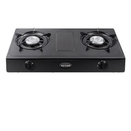 AILYONS GS017- Double Burner Stainless Steel Gas Cooker + 6Kg Regulator + Gas Pipe
