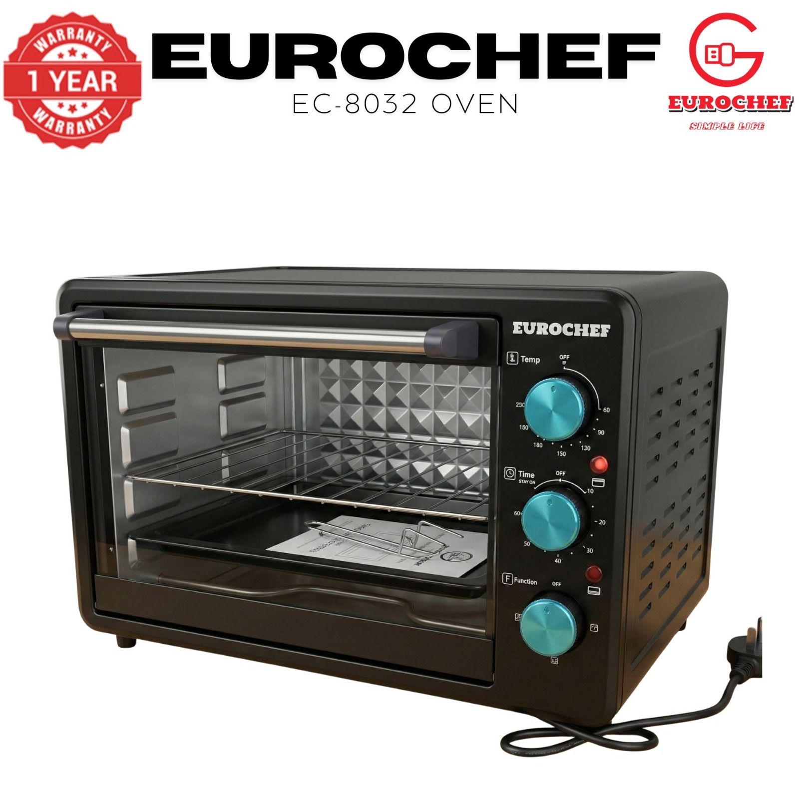 TODAY'S OFFER!! Eurochef 32L Countertop Electric Oven with Grill