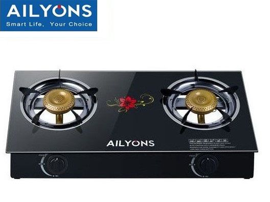 AILYONS 20L Countertop Electric Oven and 2 - Burner Glass Top Gas Cooker