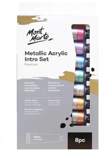 Acrylic Paint Set – 8 Pcs
Metallic Acrylic Paint Intro Set Premium 8pc x 18ml