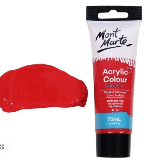 Acrylic Colour Paint Signature 75ml Tube – Brilliant Red