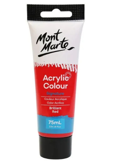 Acrylic Colour Paint Signature 75ml Tube – Brilliant Red