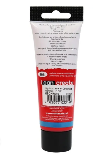 Acrylic Colour Paint Signature 75ml Tube – Brilliant Red