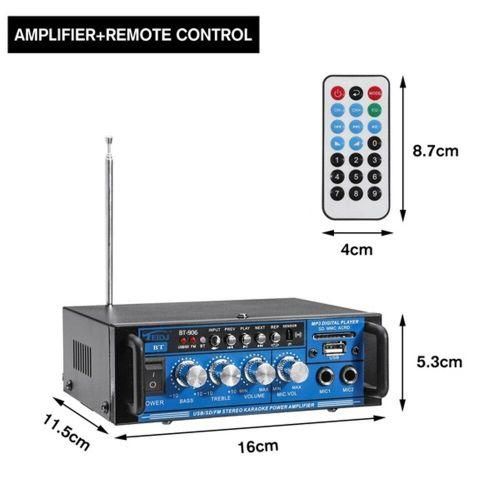 1PC 2 Way 800W HIFI bluetooth Stereo Audio Radio Amplifier 400W Coaxial Speaker Horn Home Car