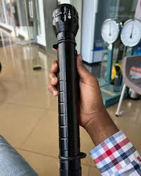 Self defense long handle torch/Flashlight, Cold White Light Photography Flashlight 3-Mode Zoom Photo Lantern Lamp Metal Reflector Police Hard Torch