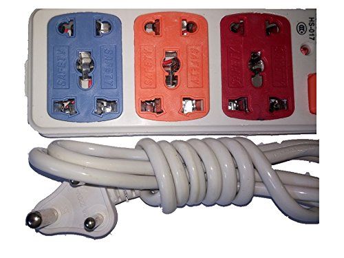 3+3 Sockets Power Extension Cord Board – Multiple Outlet Surge Protector, Overload Protection, Multicolor, 6 Sockets, Energy-Efficient, Safe Power Distribution for Home & Office