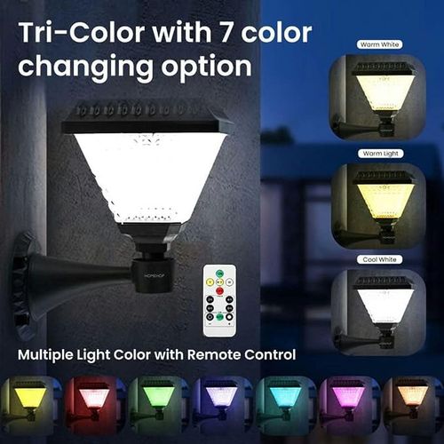 Solar LED Outdoor Wall Light for Home Garden Decoration – Multicolor Solar Lamp with Automatic Charging for Balcony, Fence, Pathway, Patio & Exterior Lighting