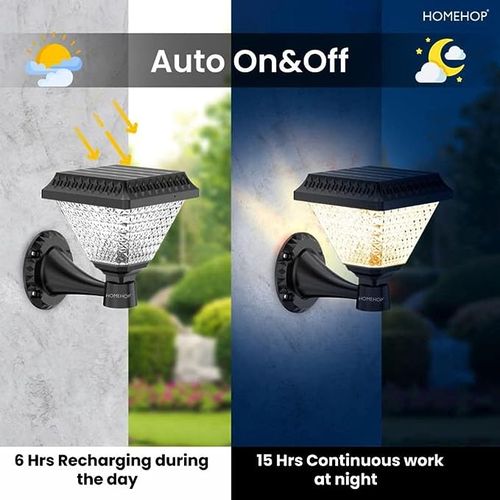 Solar LED Outdoor Wall Light for Home Garden Decoration – Multicolor Solar Lamp with Automatic Charging for Balcony, Fence, Pathway, Patio & Exterior Lighting