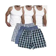 Men’s 6-Pack Cotton Vest & Boxer Shorts Set – Breathable, Comfortable & Stylish Innerwear Combo for Everyday Wear, Includes 3 Cotton Vests & 3 Cotton Boxer Shorts
