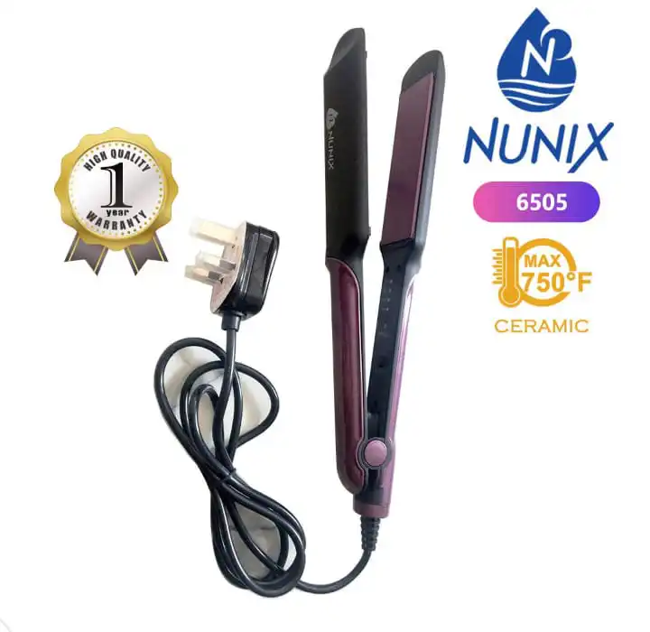 Nunix Professional Hair Straightener Flat Iron – High-Performance Ceramic Plates, Fast Heating, Anti-Frizz Technology for Sleek, Smooth & Silky Hair in Minutes